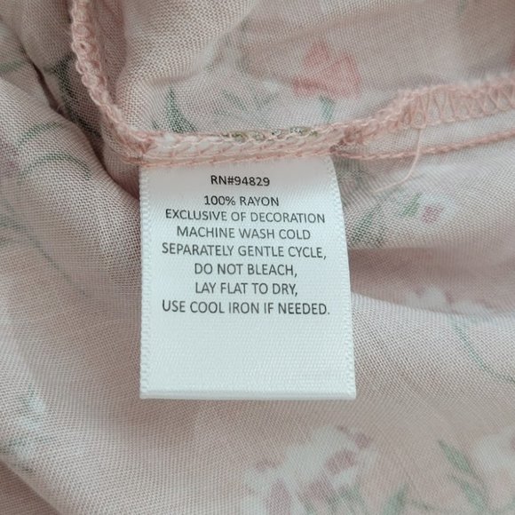 DEREK HEART boho floral print peplum blouse Sz S NEW - Picture 7 of 7